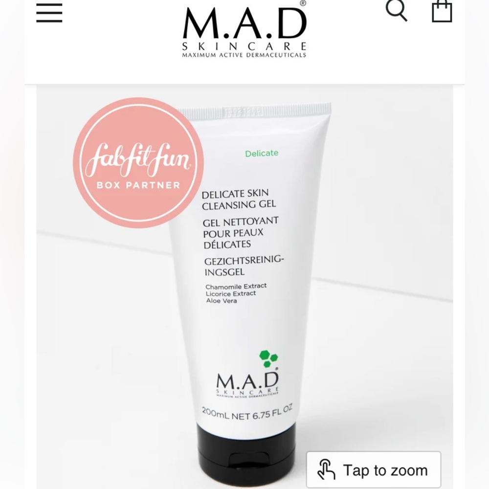 M.A.D Skincare Delicate Skin Cleansing Gel Face Wash Cleanser Fabfitfun MAD